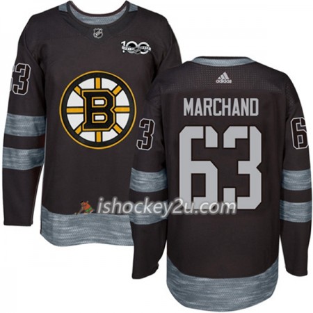 Mænd NHL Boston Bruins Trøje Brad Marchand 63 1917-2017 100th Anniversary Adidas Sort Authentic